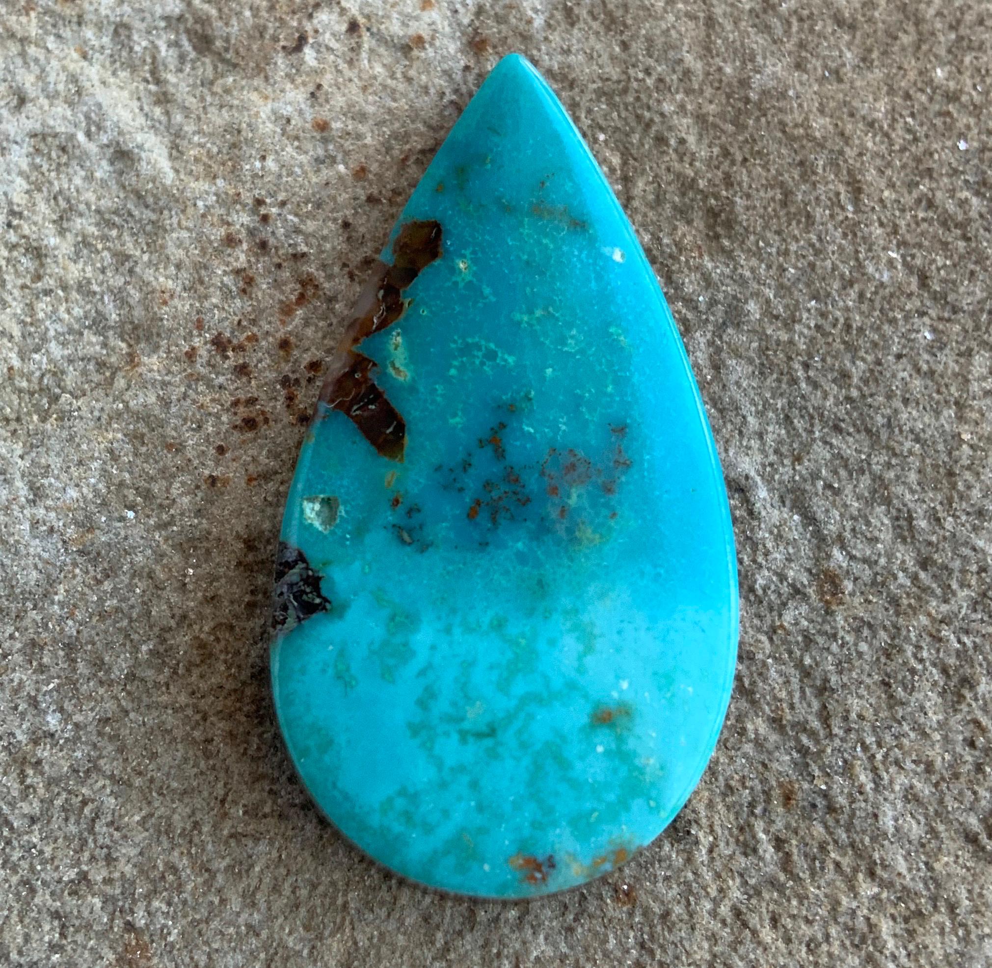 Beautiful Natural Blue Sierra Nevada Teardrop Turquoise Cabochon