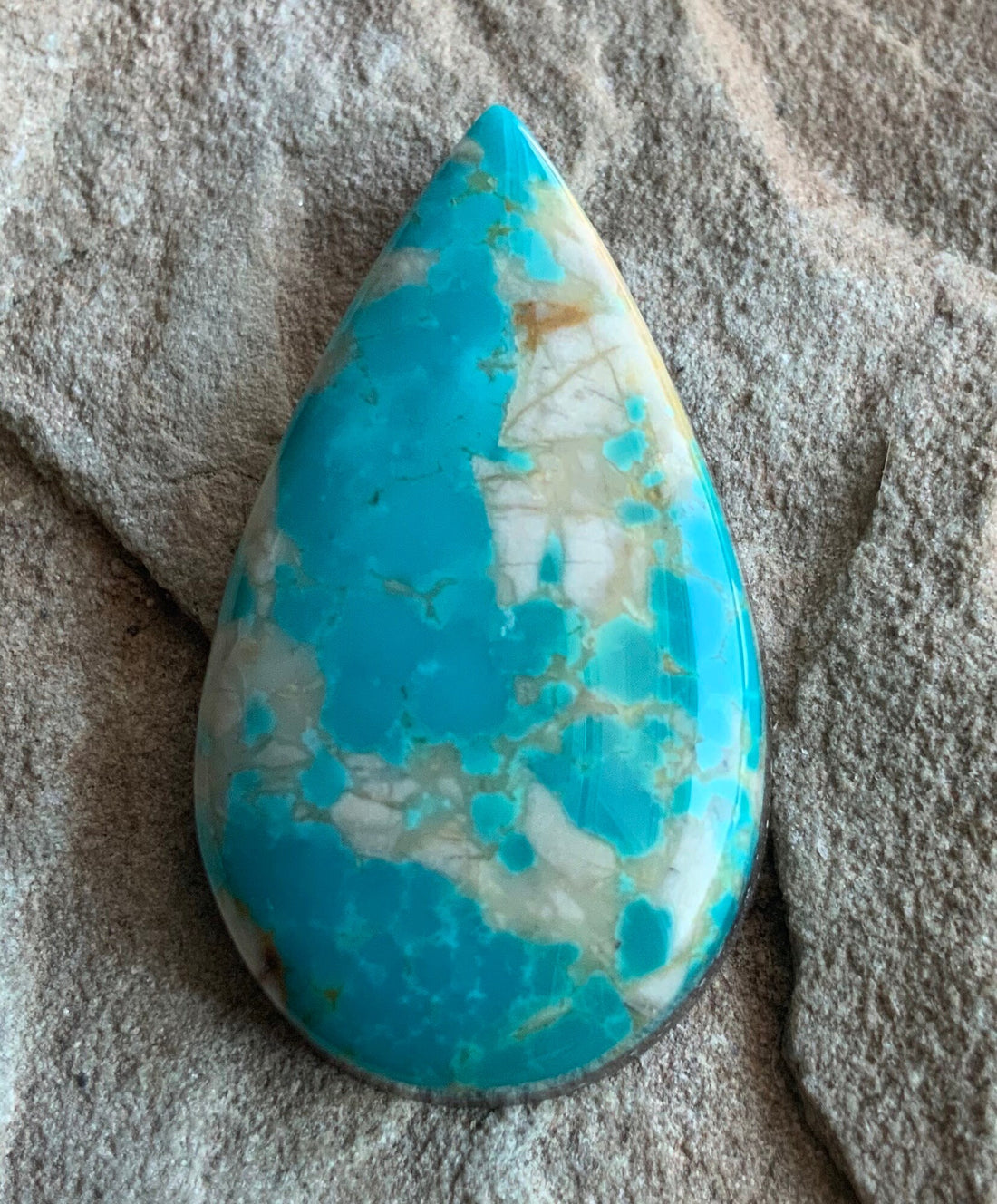 Royston Turquoise Blue Teardrop Cabochon or Polished Stone Cab
