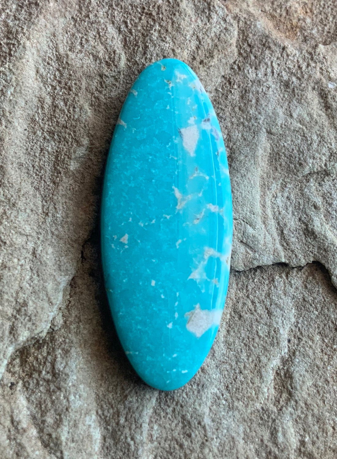Gorgeous Blue Fox Turquoise Long Oval Cabochon