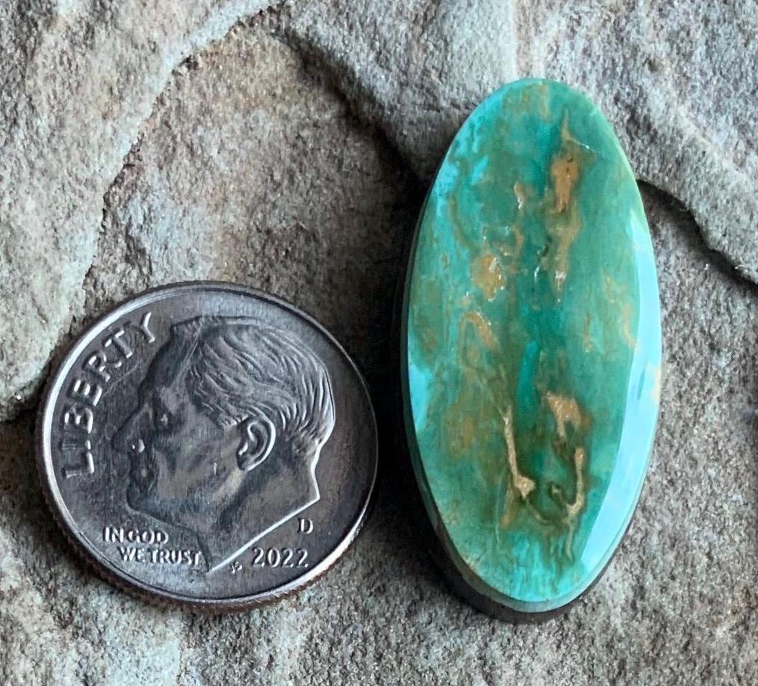 Beautiful Green Royston Turquoise Long Oval Cabochon #R73