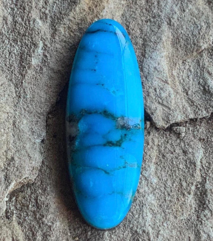 Beautiful Blue Ithaca Peak Turquoise Long Oval Cabochon #IP146