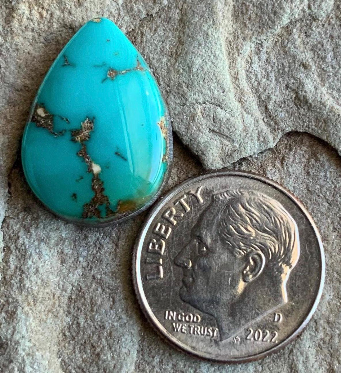 Green Royston Turquoise Drop Cabochon #R147