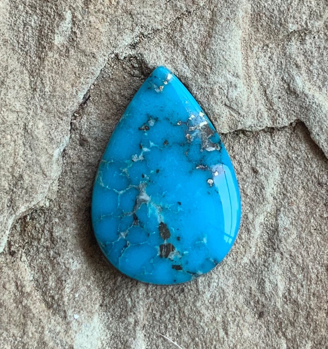 Ithaca Peak Turquoise High Grade Teardrop Cabochon #IP112