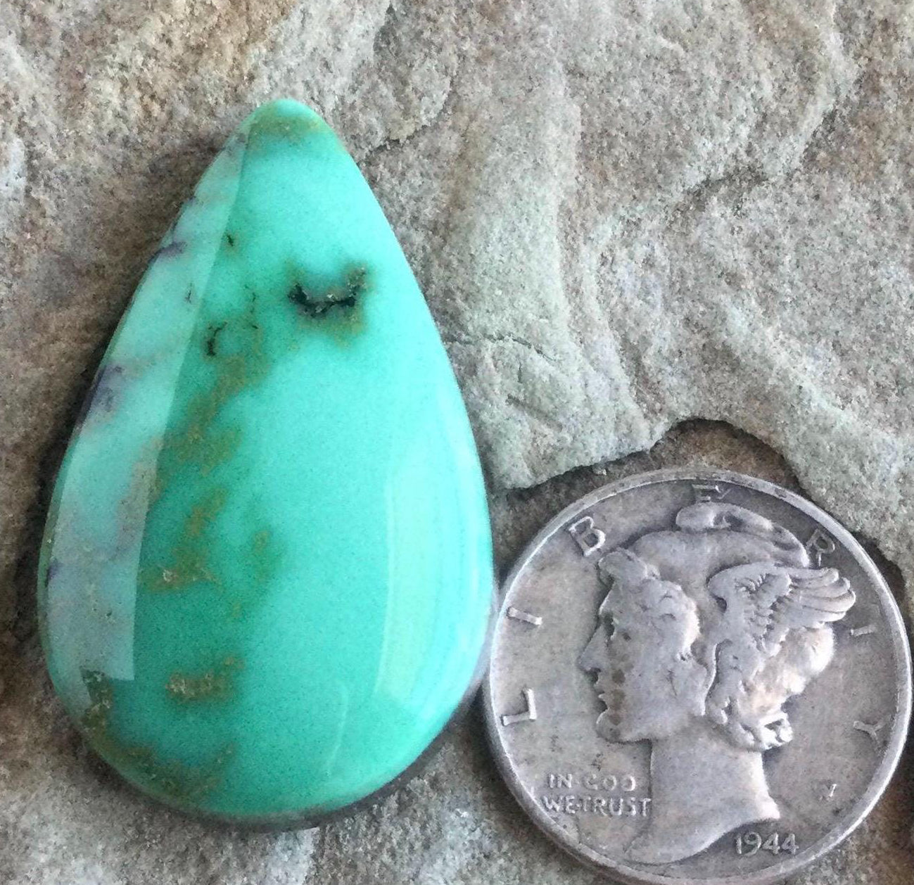 Gorgeous Natural Damele Turquoise Teardrop Cabochon