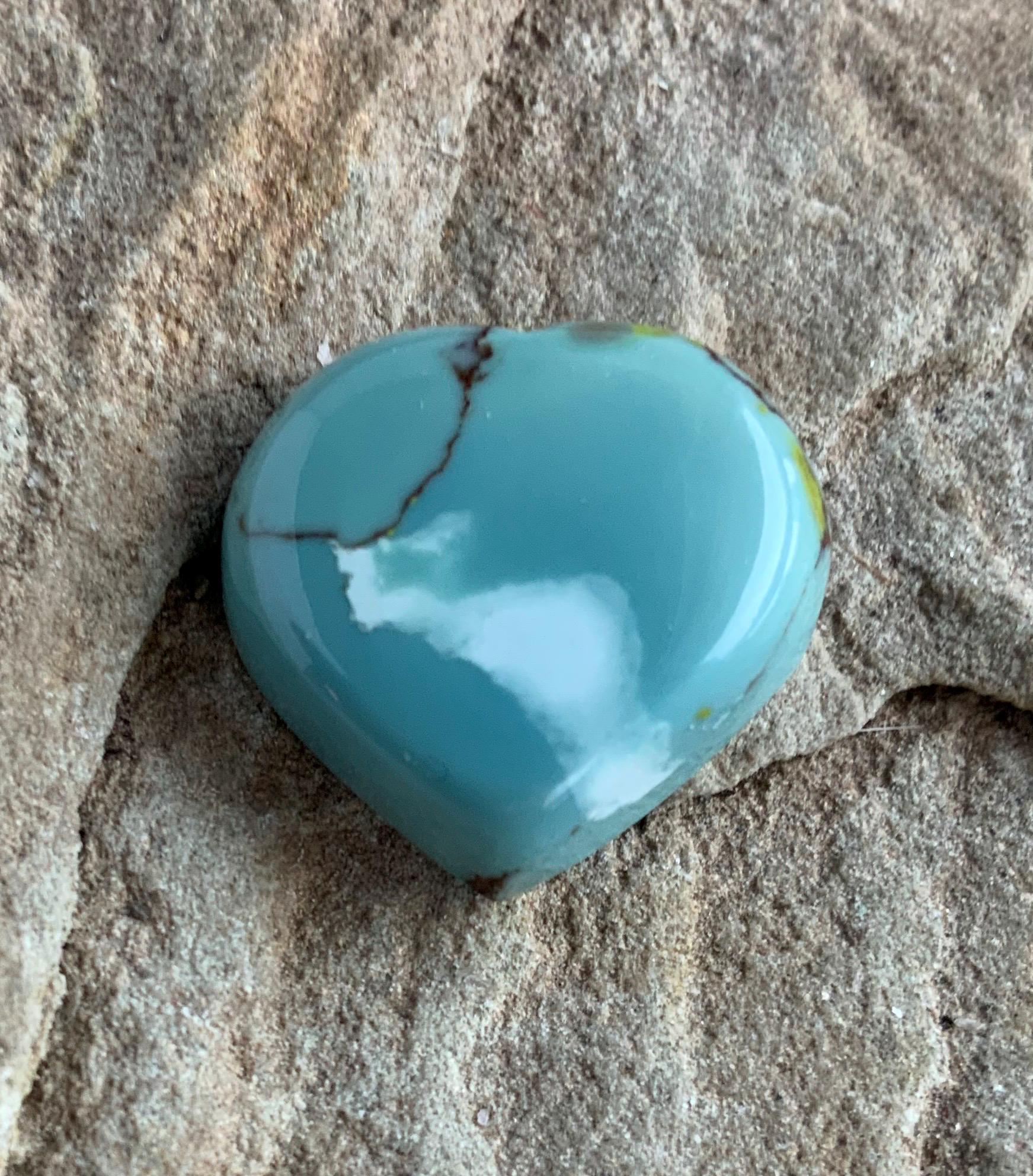 Pretty Gobi Desert Lavender Turquoise Heart Cabochon  #G103