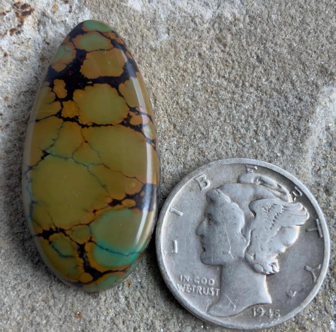 Beautiful Bao Canyon Turquoise  Teardrop Cabochon