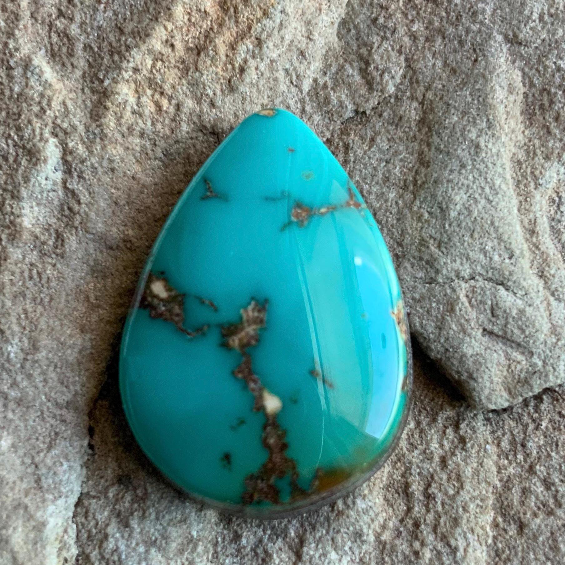 Green Royston Turquoise Drop Cabochon #R147