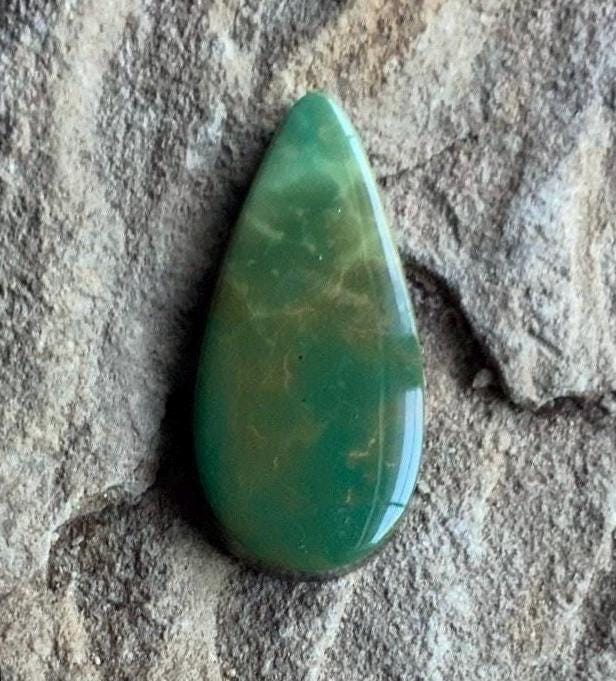 Natural Turquoise Mountain Turquoise Green Teardrop Cabochon