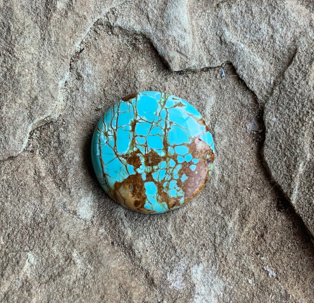 Beautiful Blue Number 8 Turquoise Round Cabochon