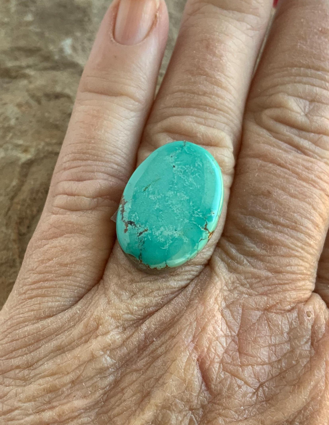 Beautiful Blue Number Eight Turquoise Oval Cabochon