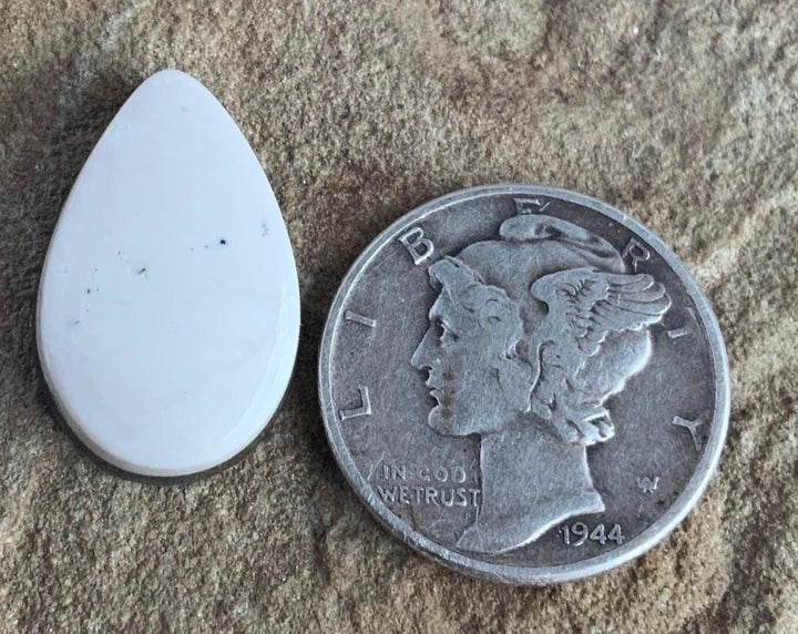 Beautiful Natural White Buffalo Teardrop Cabochon