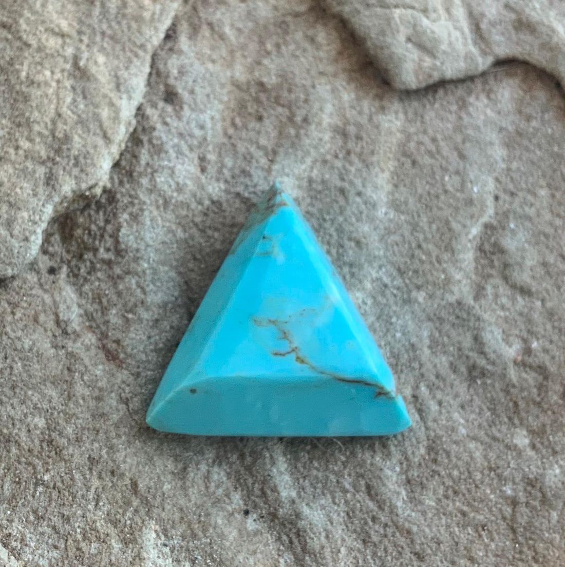 Blue Morenci Turquoise Triangular Faceted Cabochon
