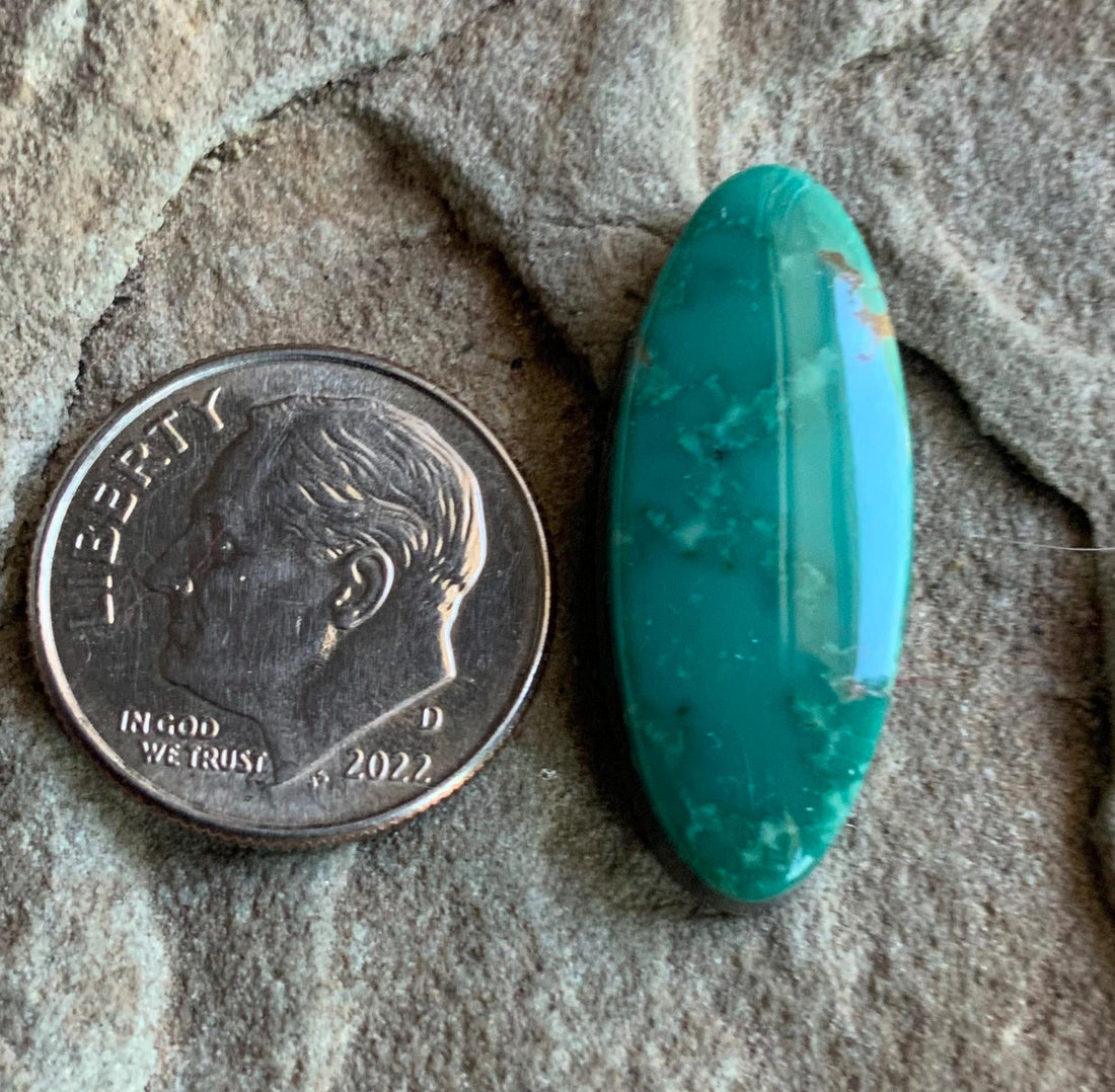 Turquoise Mountain Green Long Oval Turquoise Cabochon