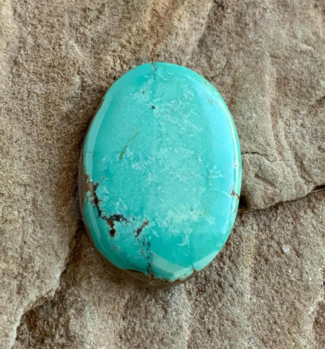 Beautiful Blue Number Eight Turquoise Oval Cabochon