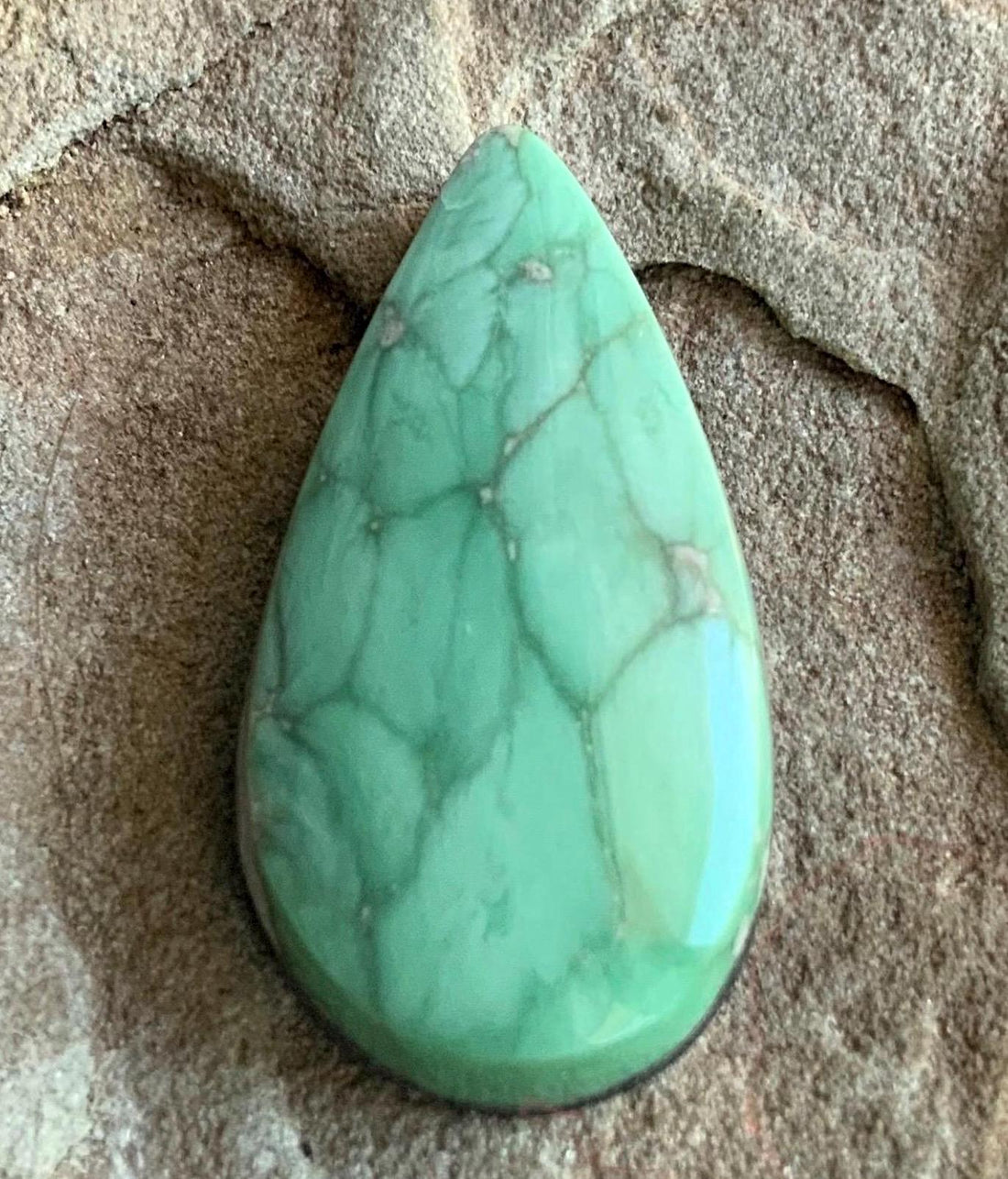 Natural Broken Arrow Variscite Teardrop Cabochon