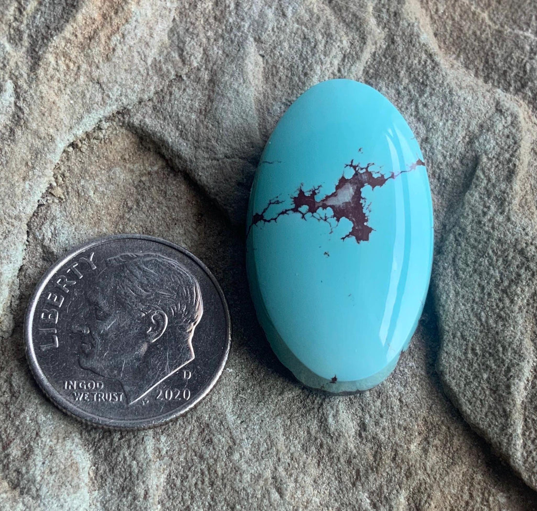 Beautiful Blue Oval Red River Turquoise Cabochon