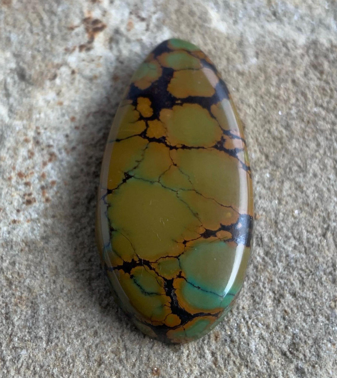 Beautiful Bao Canyon Turquoise  Teardrop Cabochon