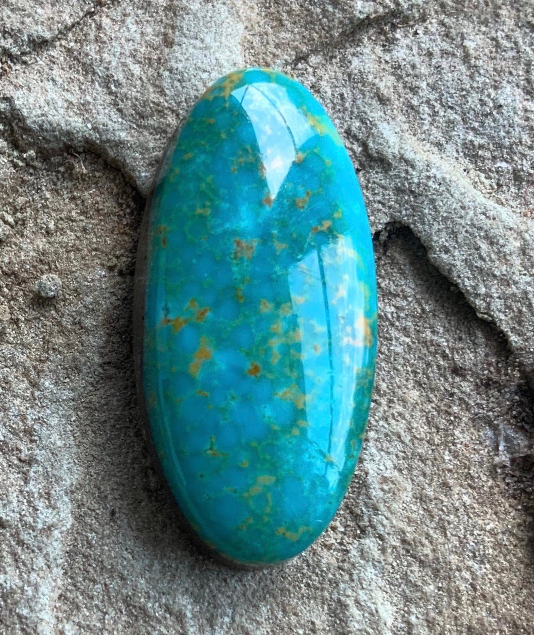 Beautiful Blue Green Royston Turquoise Oval Cabochon