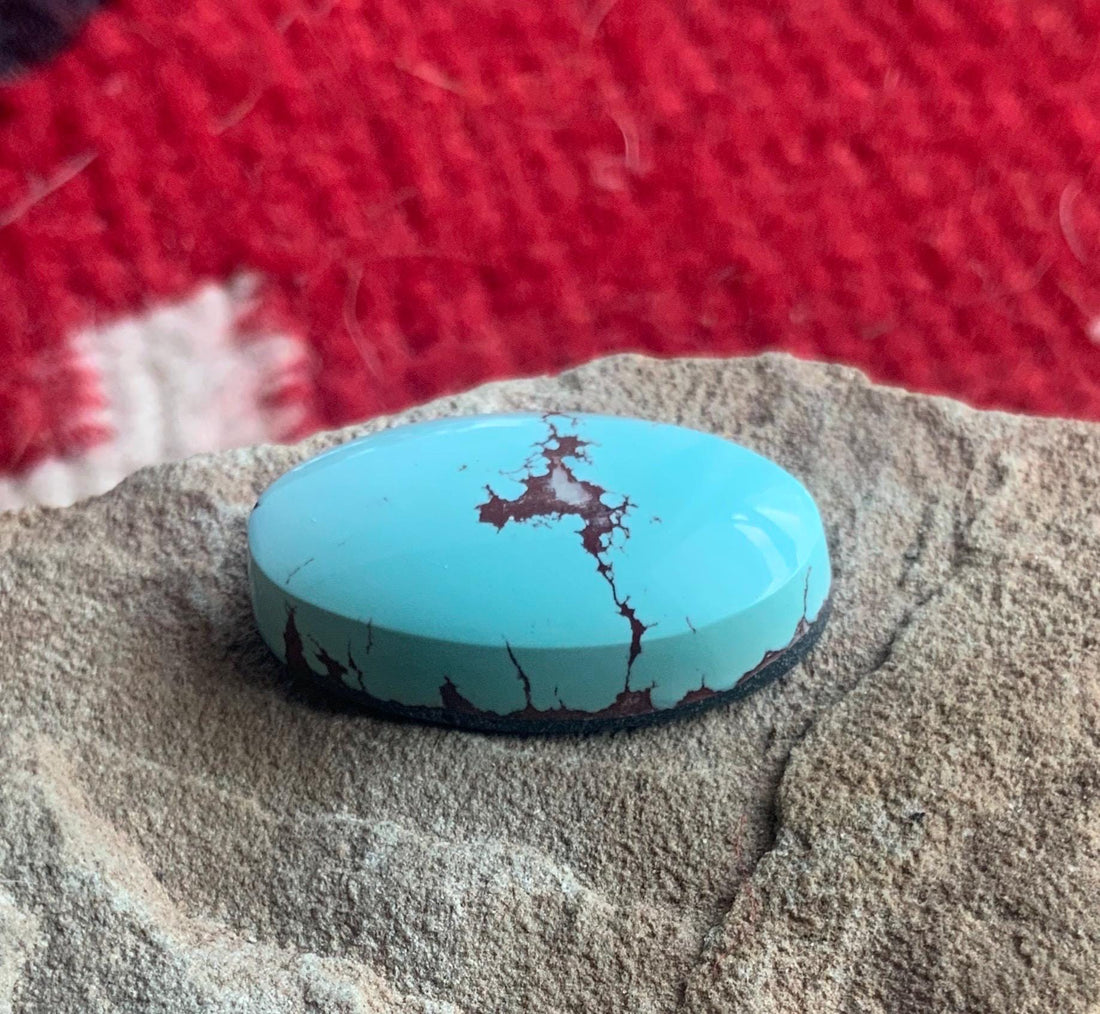 Beautiful Blue Oval Red River Turquoise Cabochon