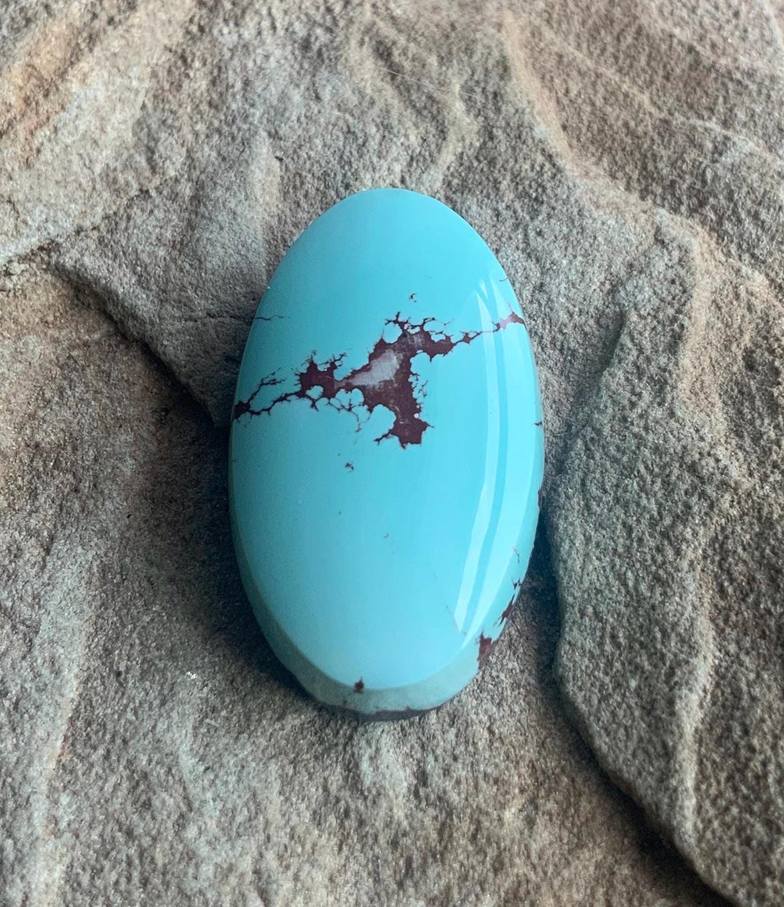 Beautiful Blue Oval Red River Turquoise Cabochon