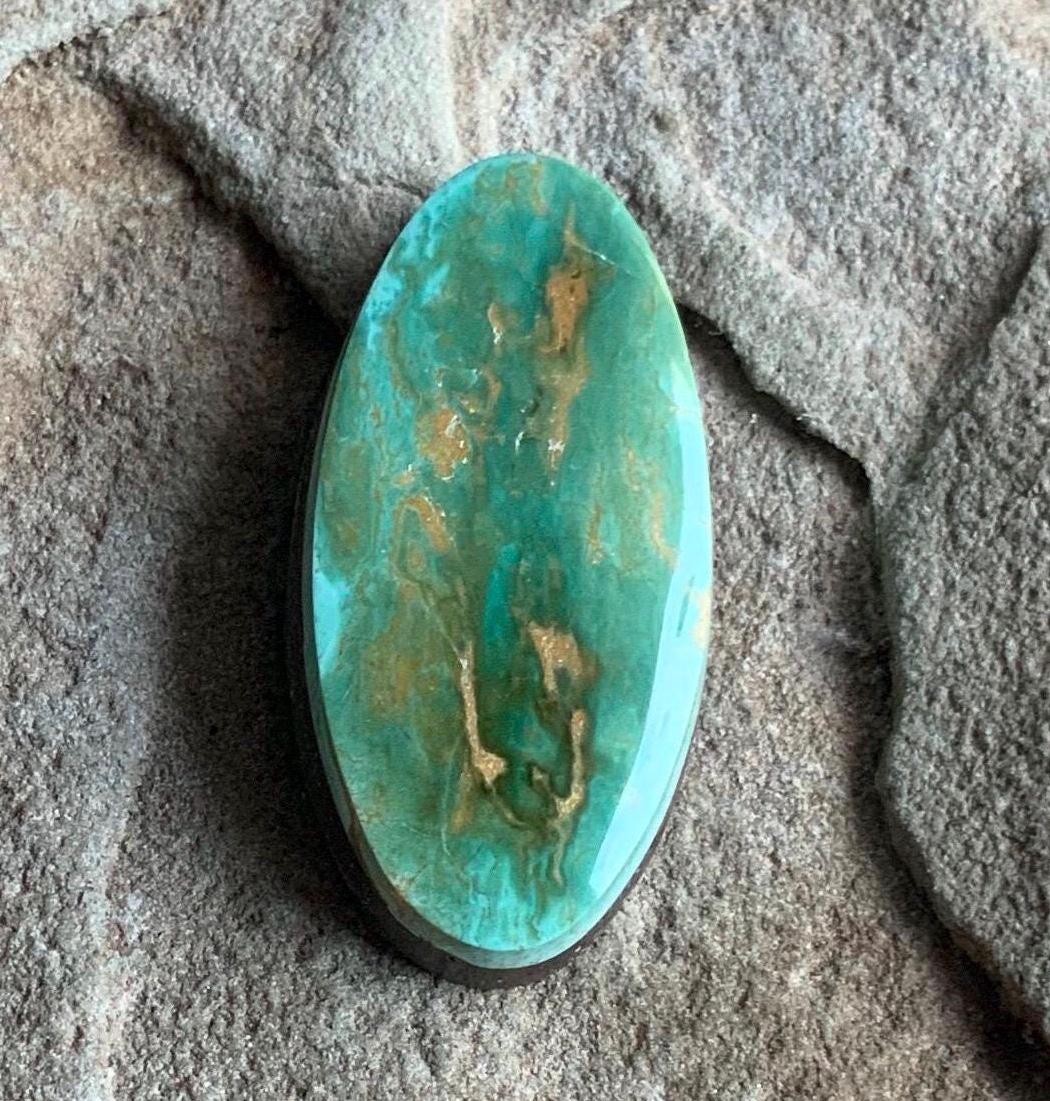 Beautiful Green Royston Turquoise Long Oval Cabochon #R73