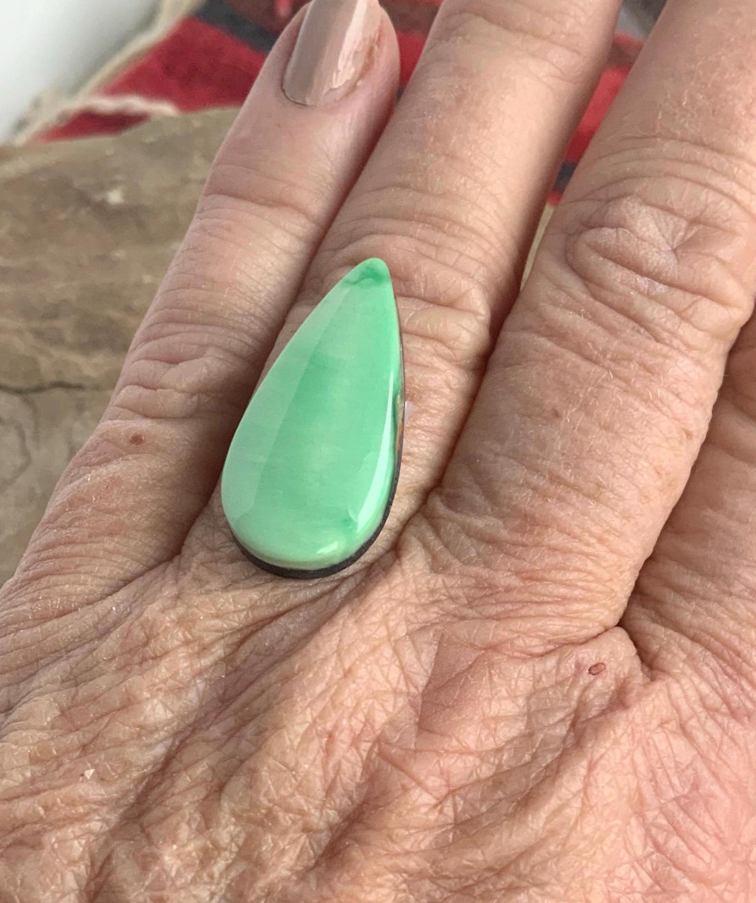 Beautiful Rare Green Natural Orvil Jack Turquoise Cabochon