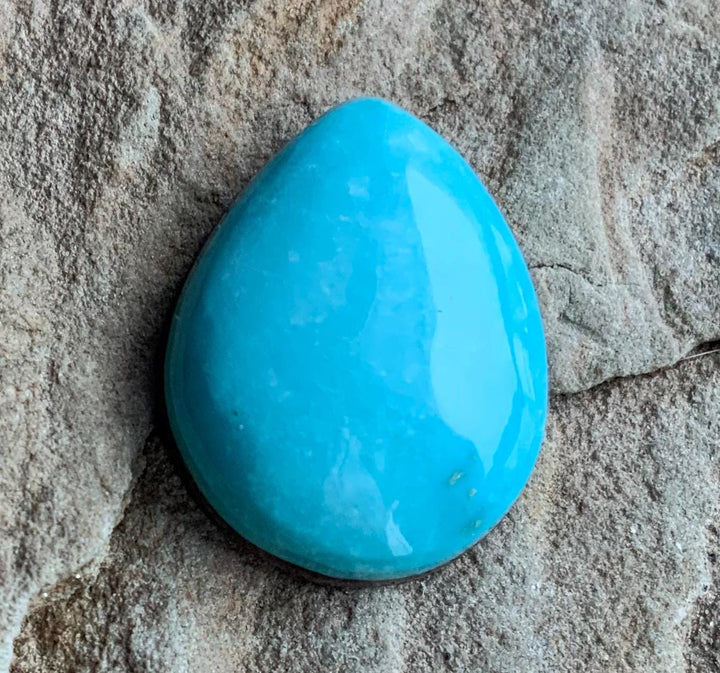 Natural Morenci Turquoise Teardrop Cabochon