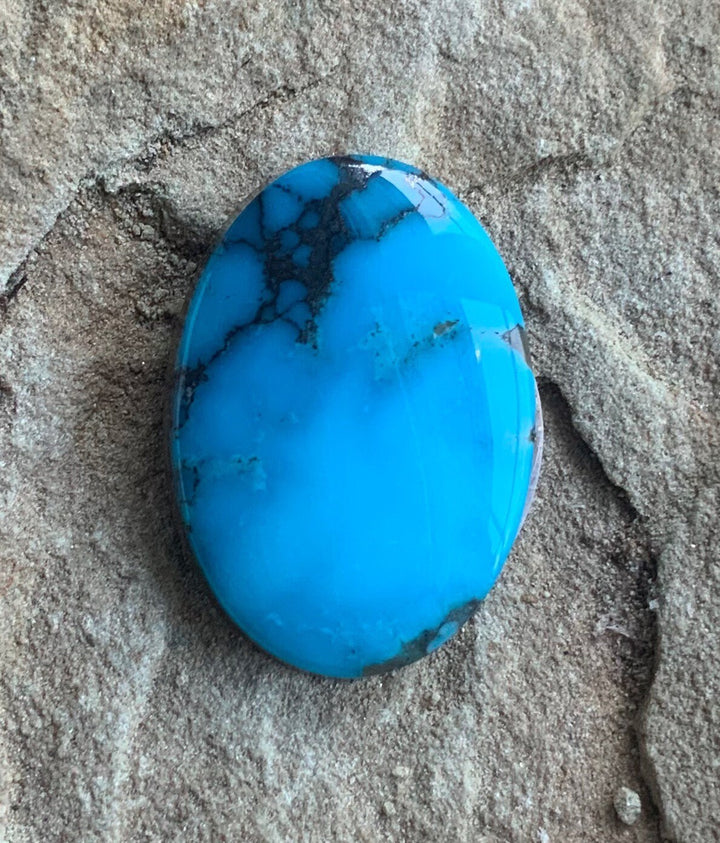 Beautiful High Grade Ithaca Peak Turquoise Oval Cabochon