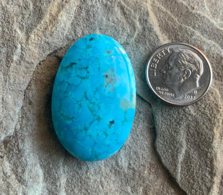 Beautiful Blue Royston Turquoise Thick Large Oval Cabochon #R36