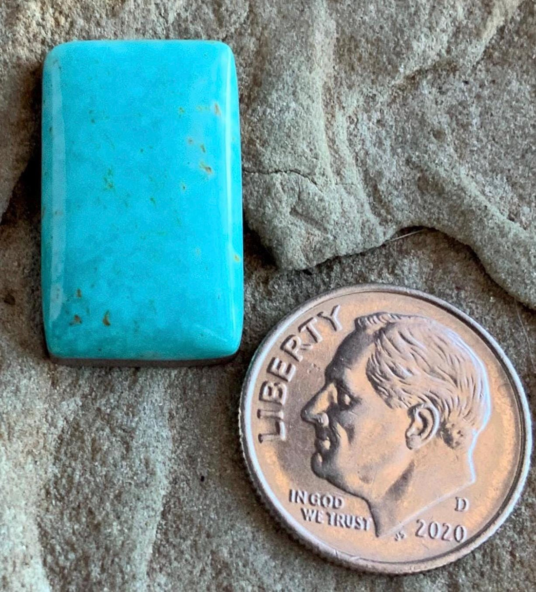 Beautiful Blue Royston Turquoise Rectangular Cabochon