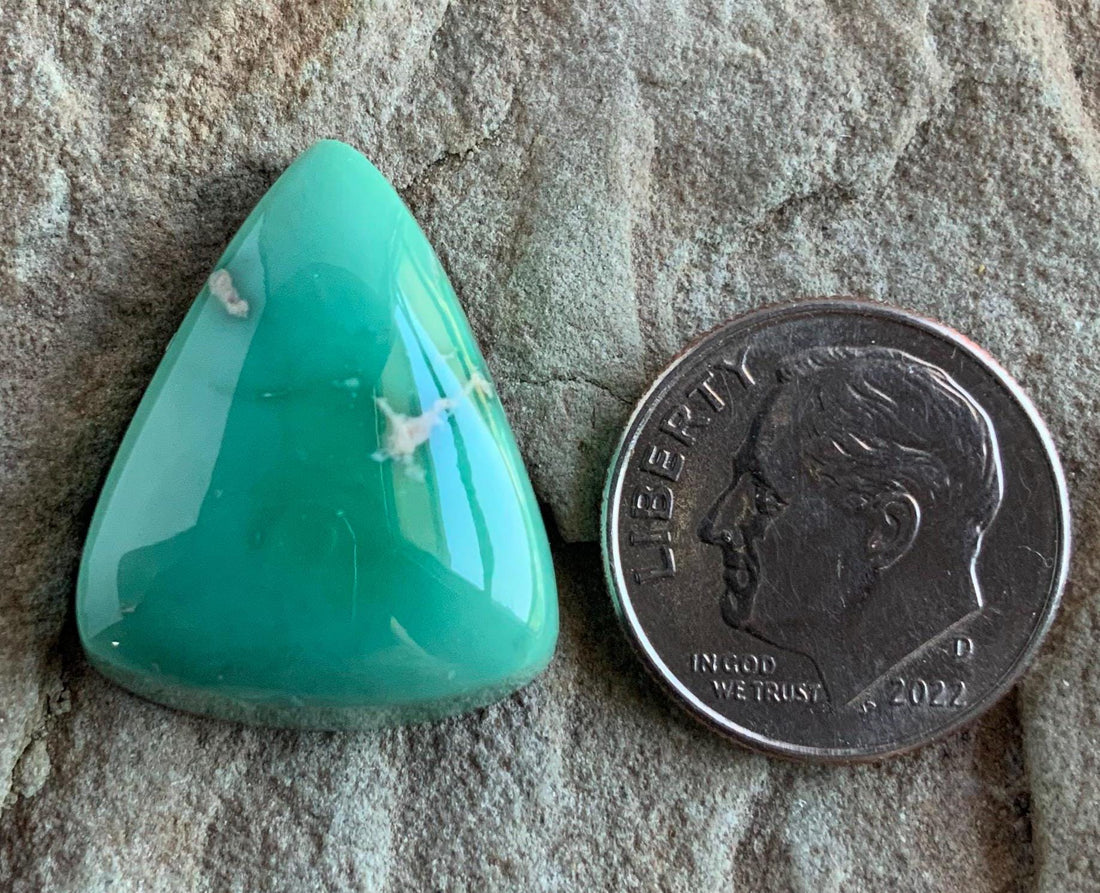 Gorgeous Natural Broken Arrow Variscite Thick Cut Triangle Cabochon