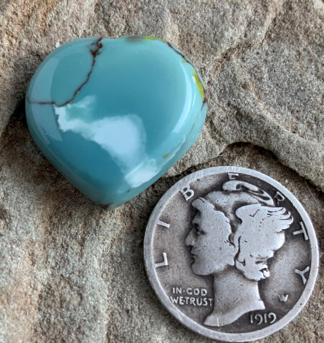 Pretty Gobi Desert Lavender Turquoise Heart Cabochon  #G103