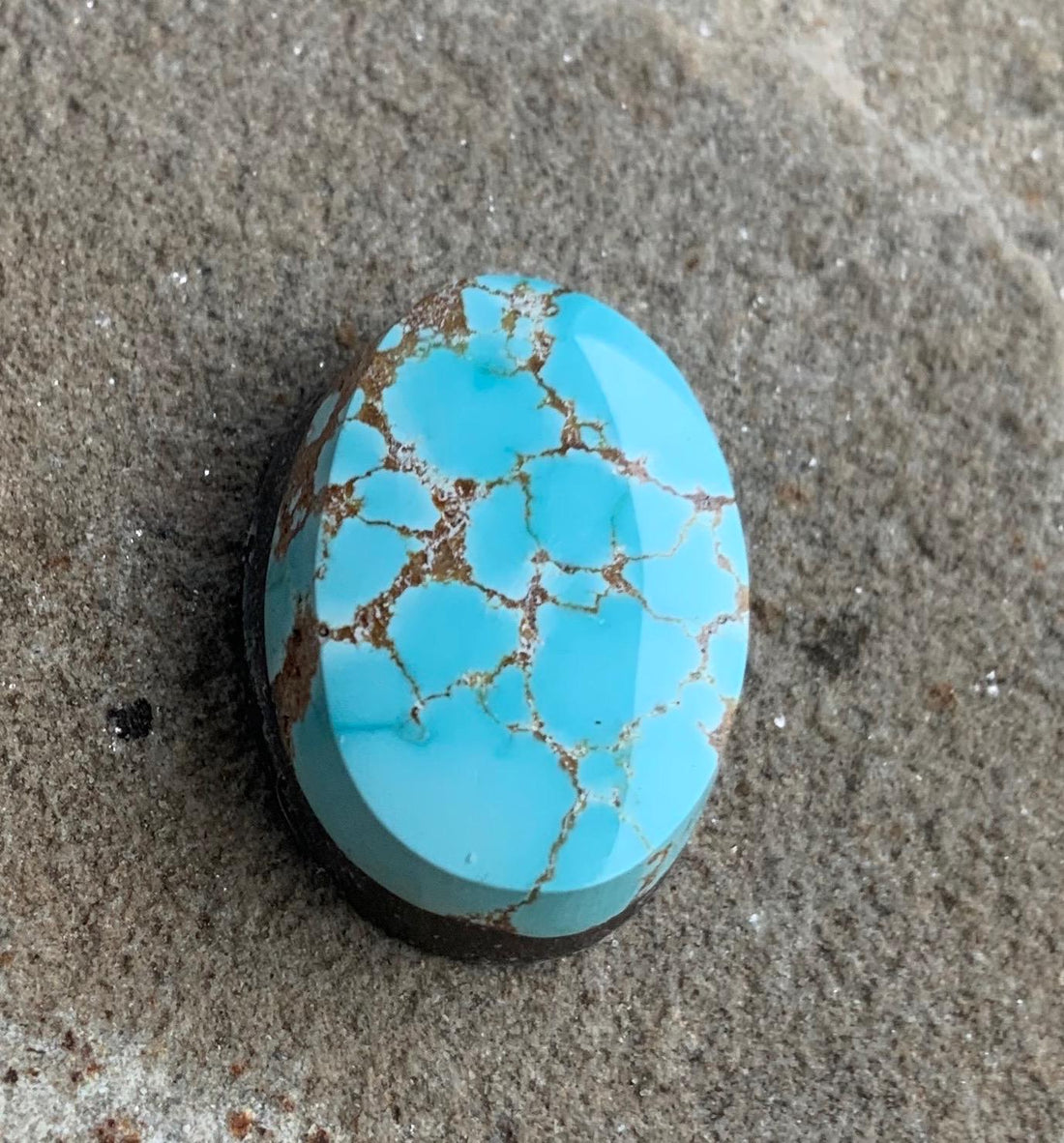 Beautiful Blue Natural Number 8 Turquoise Small Oval Cabochon
