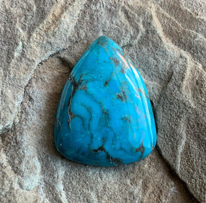 Beautiful Blue Morenci Turquoise Triangular Cabochon