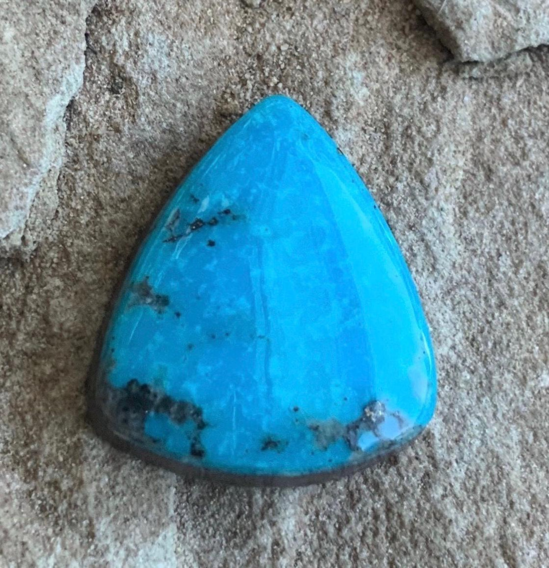 Ithaca Peak Turquoise Trillion Cabochon -Arizona Gemstone #IP144