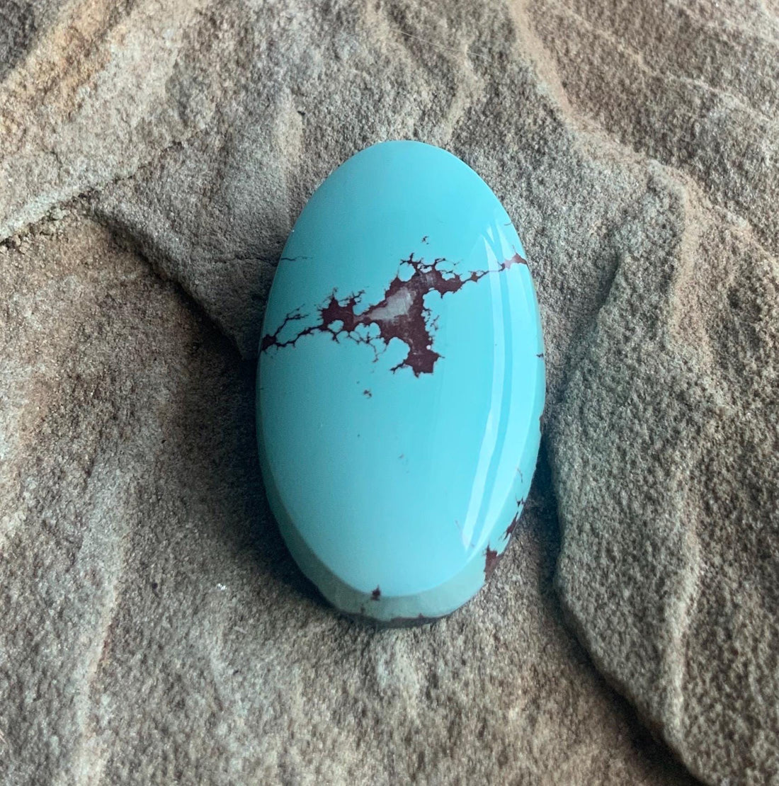 Beautiful Blue Oval Red River Turquoise Cabochon