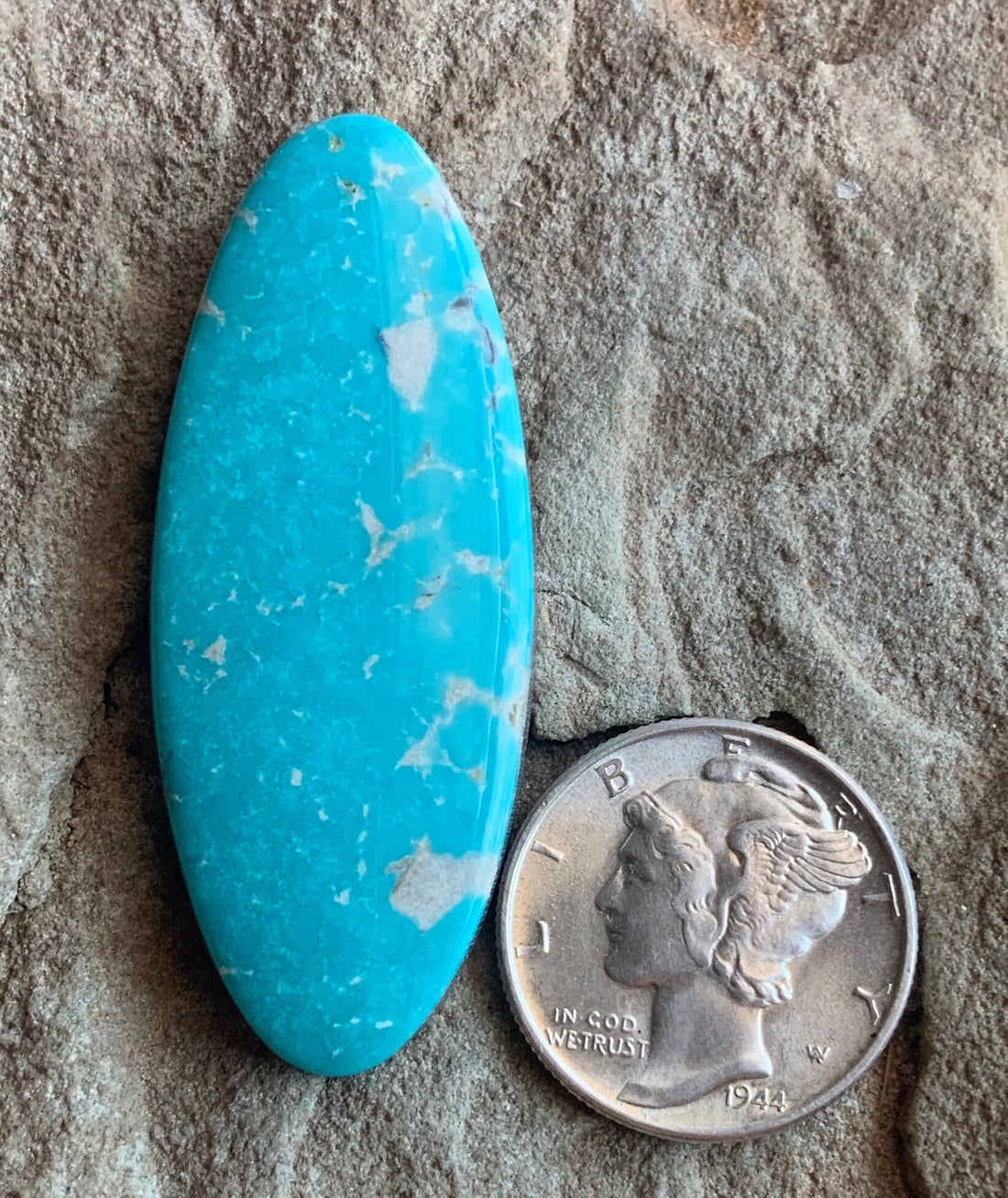 Gorgeous Blue Fox Turquoise Long Oval Cabochon