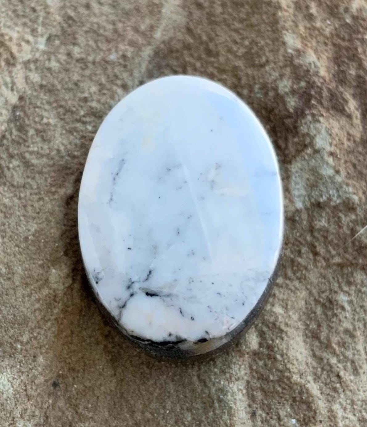 Beautiful Natural White Buffalo Oval Cabochon
