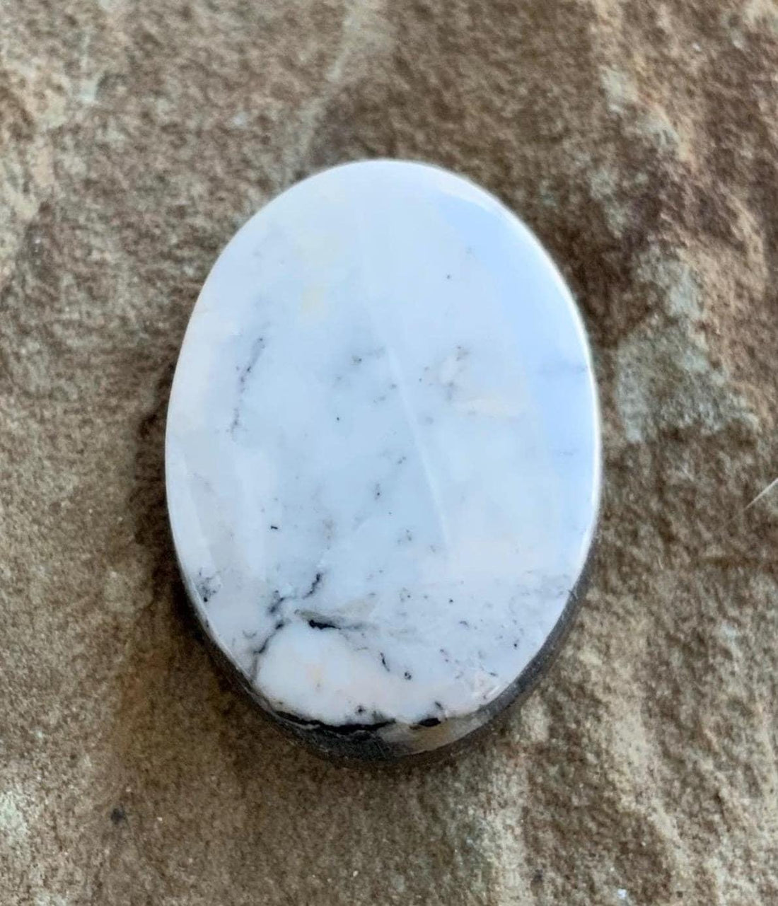 Beautiful Natural White Buffalo Oval Cabochon