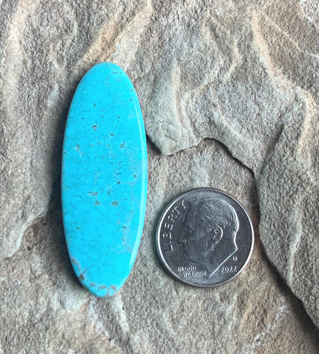 Sky Blue Royston Turquoise Long Oval Cabochon #R46