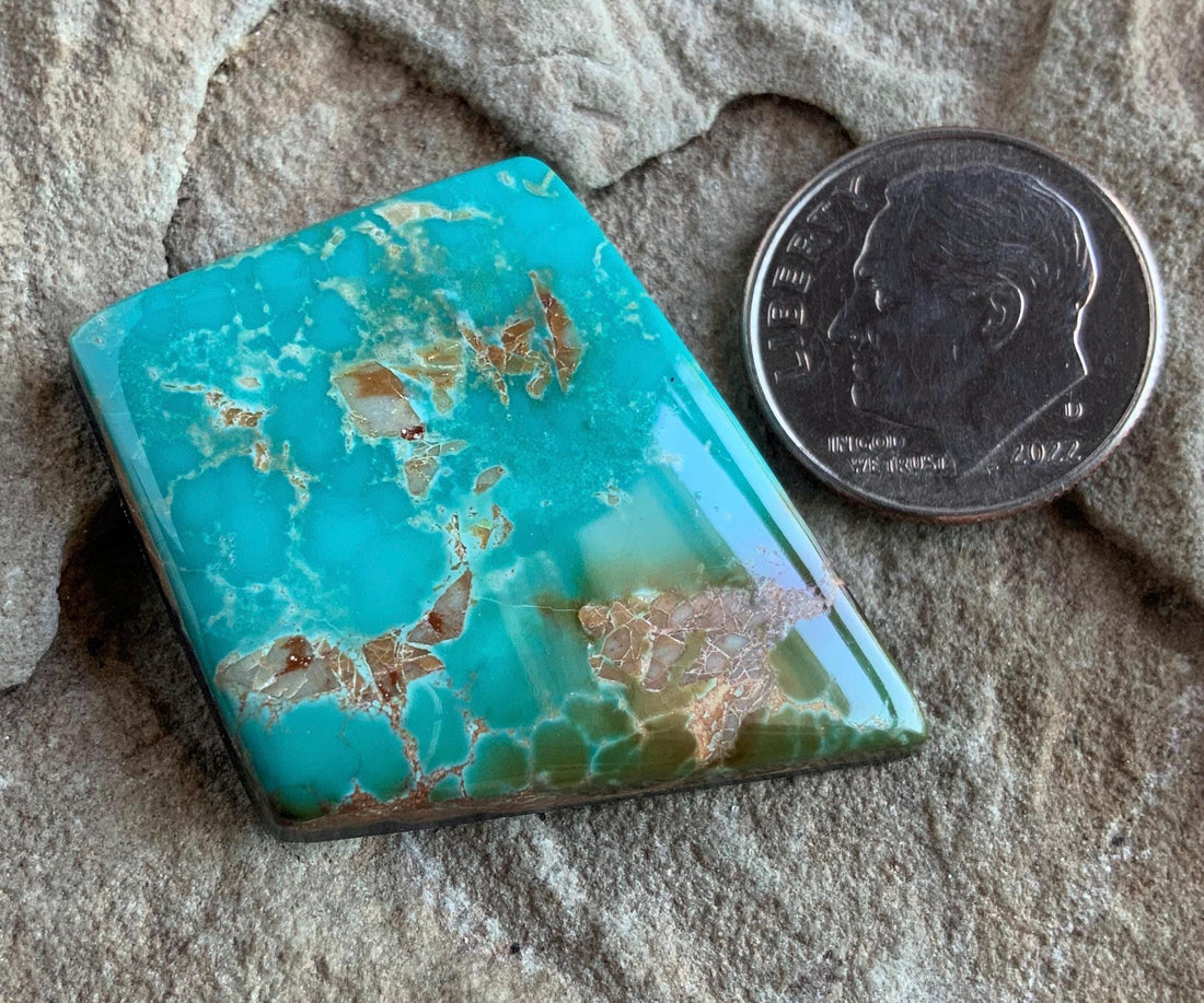 High Grade Natural Royston Polychrome Turquoise Cabochon #R2
