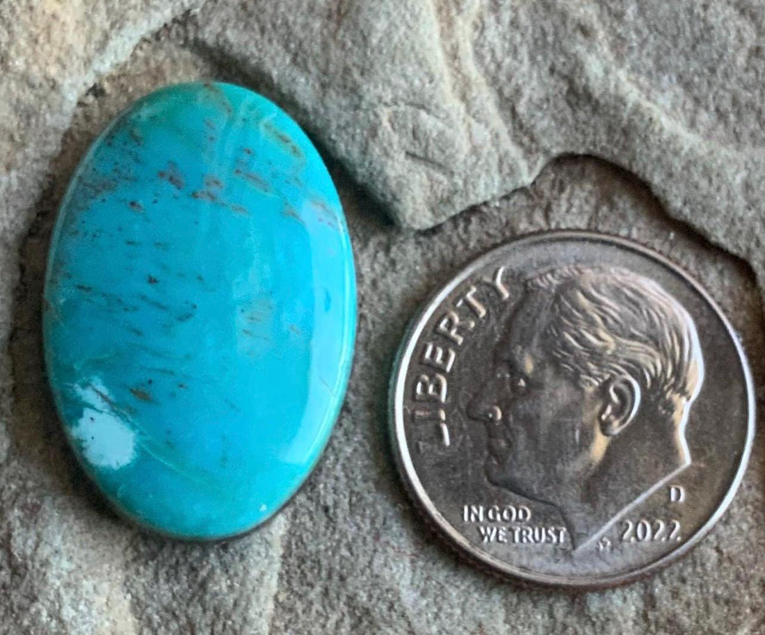 Blue Royston Turquoise Oval Cabochon #R68
