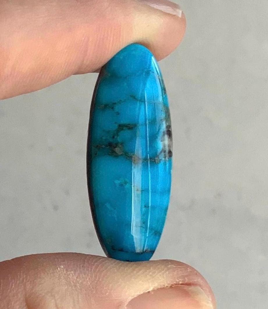 Beautiful Blue Ithaca Peak Turquoise Long Oval Cabochon #IP146
