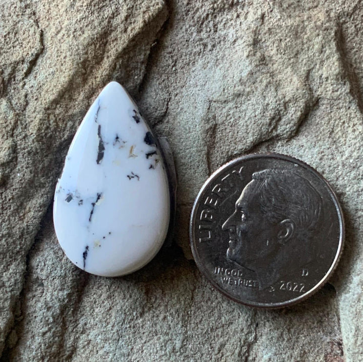 Beautiful Natural White Buffalo Teardrop Cabochon