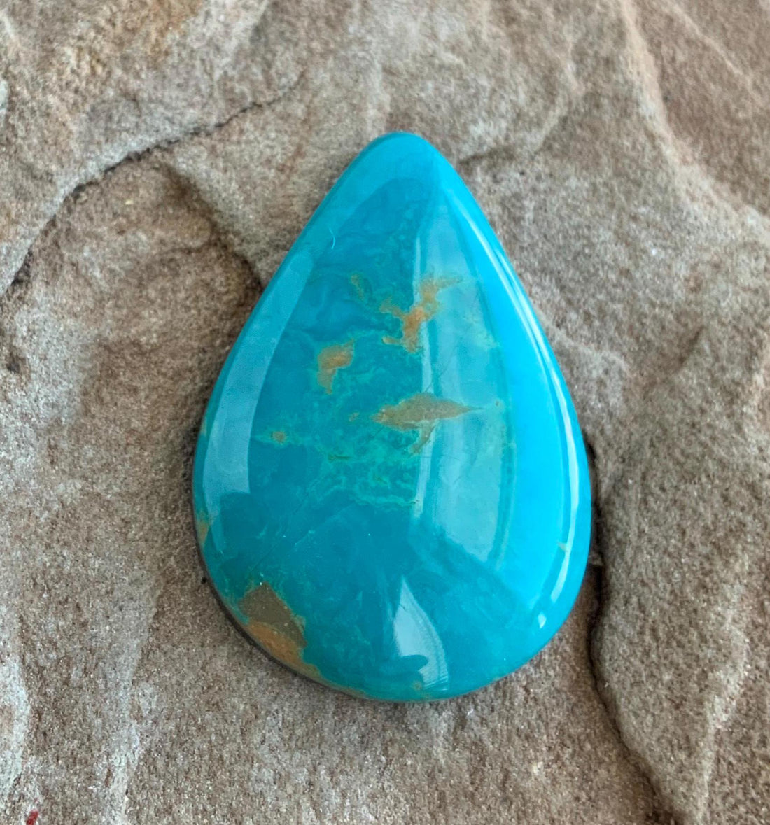 Beautiful Blue Royston Turquoise Teardrop Cabochon #R30