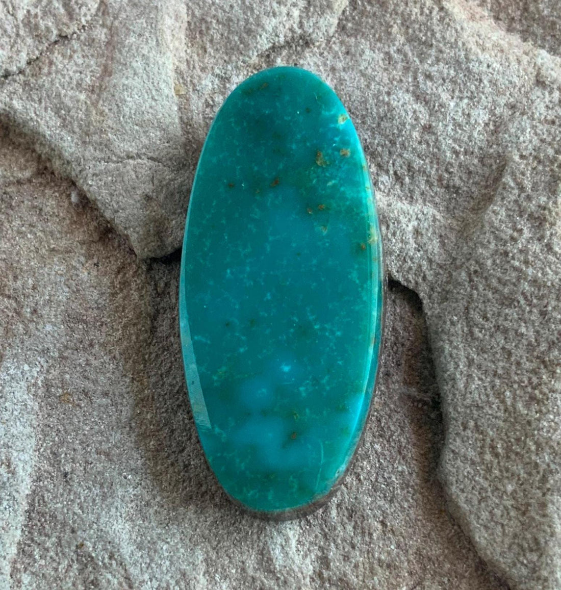 Beautiful Blue Green Royston Turquoise Oval Cabochon #R74