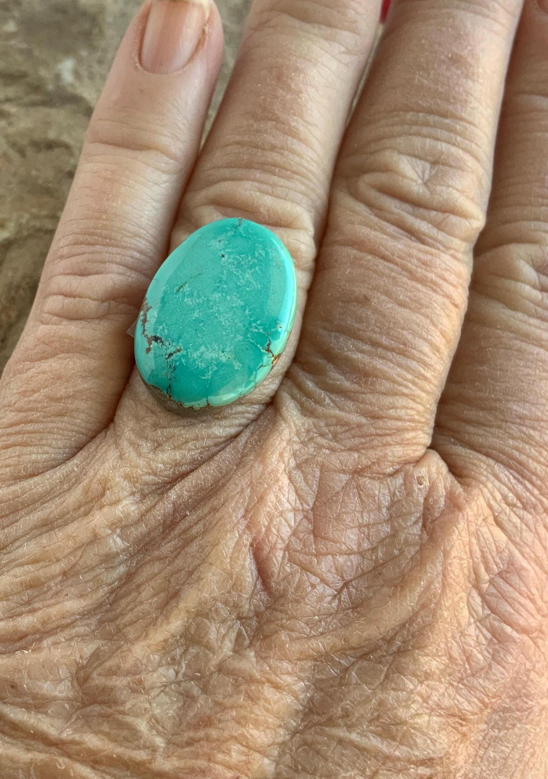 Beautiful Blue Number Eight Turquoise Oval Cabochon