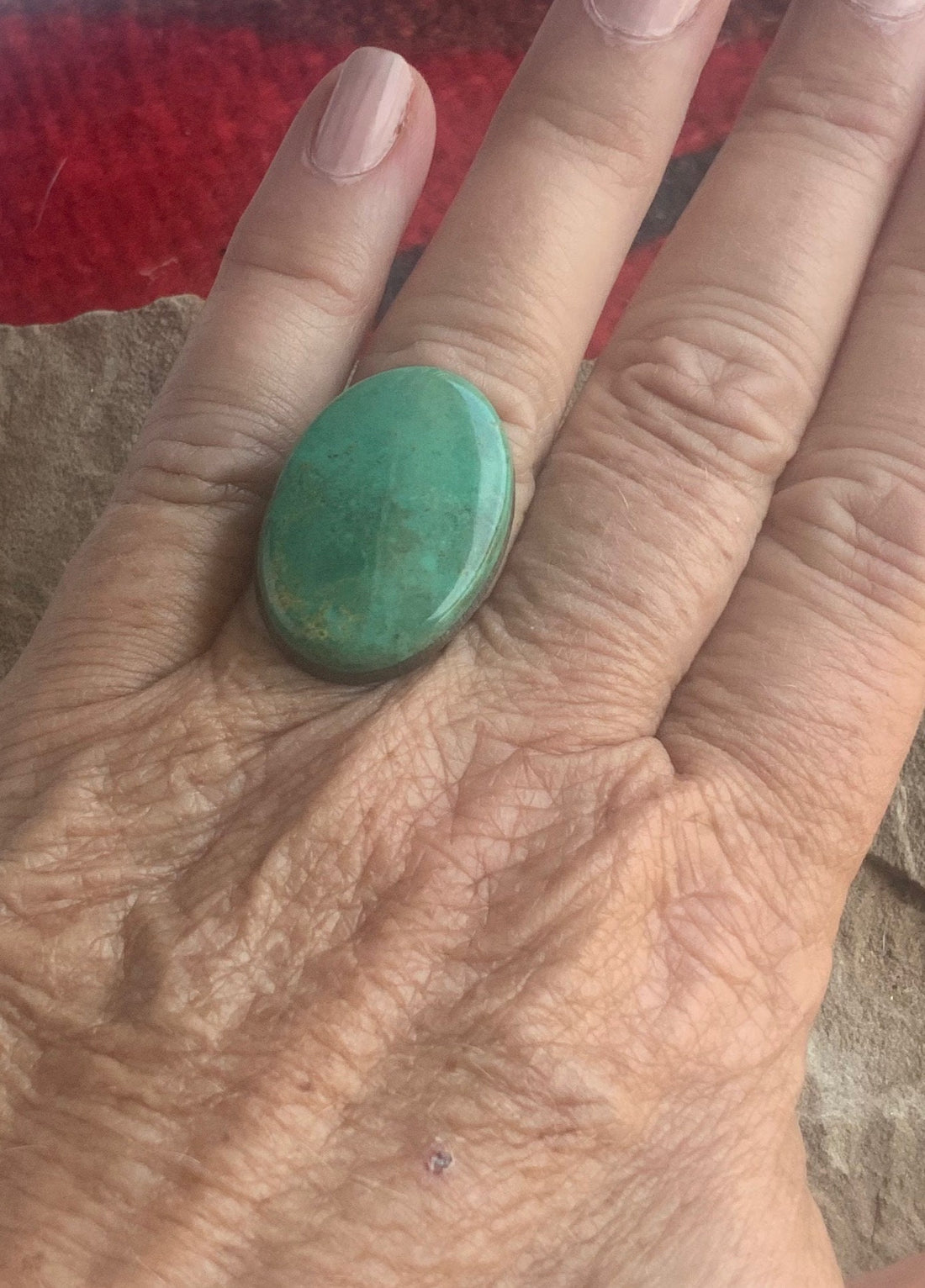 Beautiful Green Alacron Turquoise Oval Cabochon