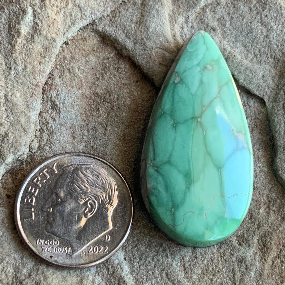 Natural Broken Arrow Variscite Teardrop Cabochon
