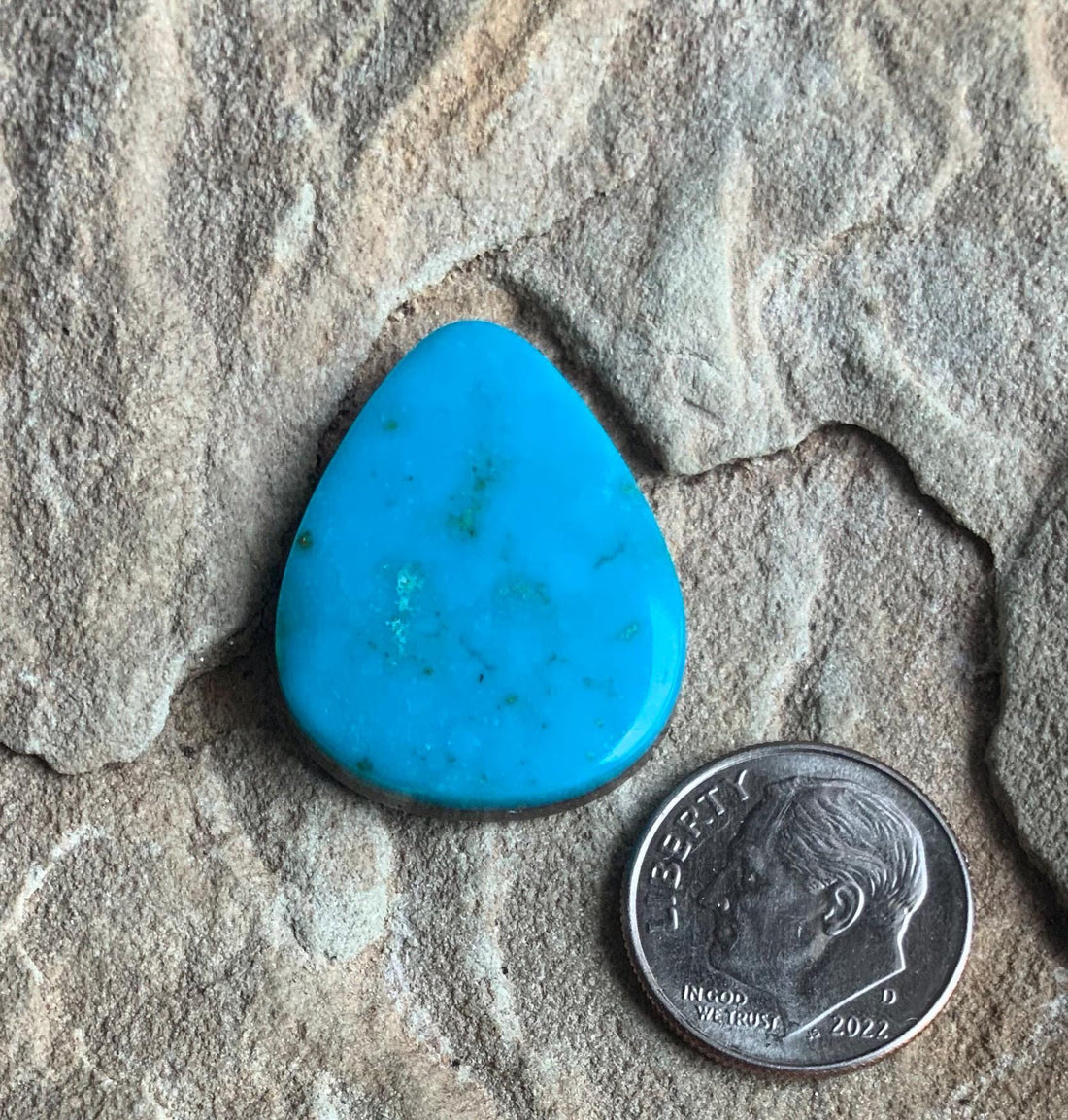 Bright Blue Turquoise Mountain Turquoise Teardrop Cabochon